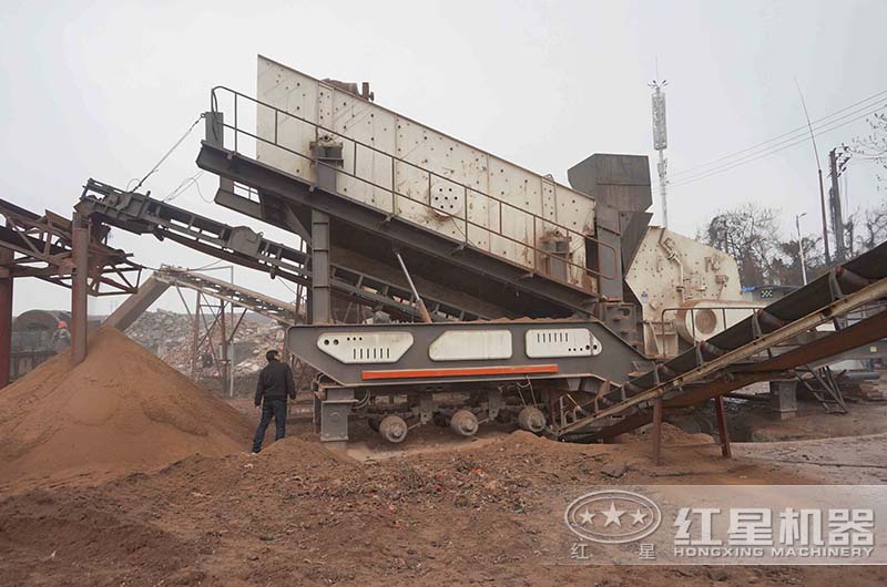 湖南株洲建筑垃圾破碎生產(chǎn)現(xiàn)場(chǎng)