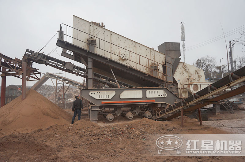 湖南株洲移動(dòng)式建筑垃圾破碎生產(chǎn)線