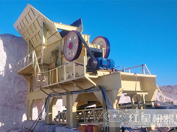 紅星顎式破碎機(jī)生產(chǎn)線現(xiàn)場(chǎng)