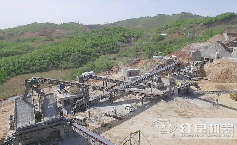 紅星破石生產(chǎn)線現(xiàn)場(chǎng)