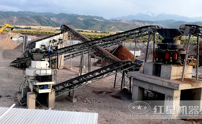 紅星石子破碎成沙生產(chǎn)線現(xiàn)場