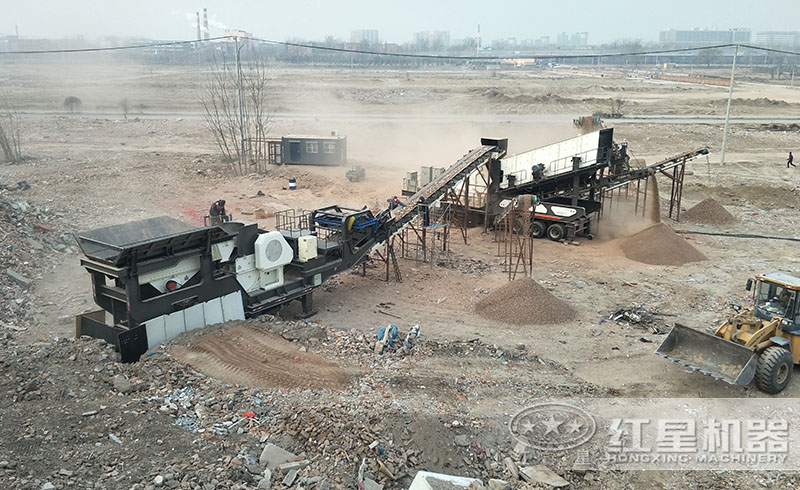 紅星北京用戶(hù)移動(dòng)式石料粉沙現(xiàn)場(chǎng)