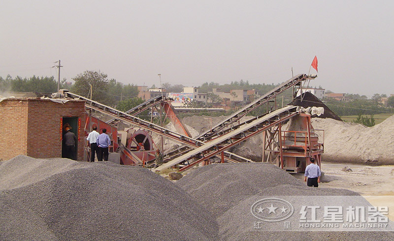 石子打沙生產(chǎn)線現(xiàn)場