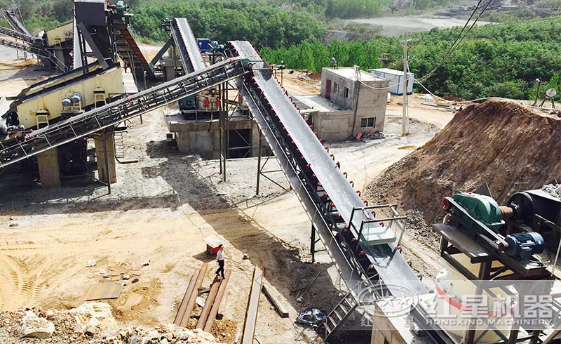 紅星用戶的固定式碎石生產線現場