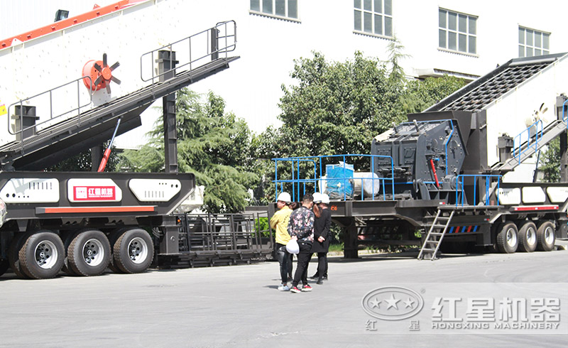 河北用戶不遠(yuǎn)潛力來紅星廠區(qū)參觀購置移動式建筑垃圾破碎機(jī)