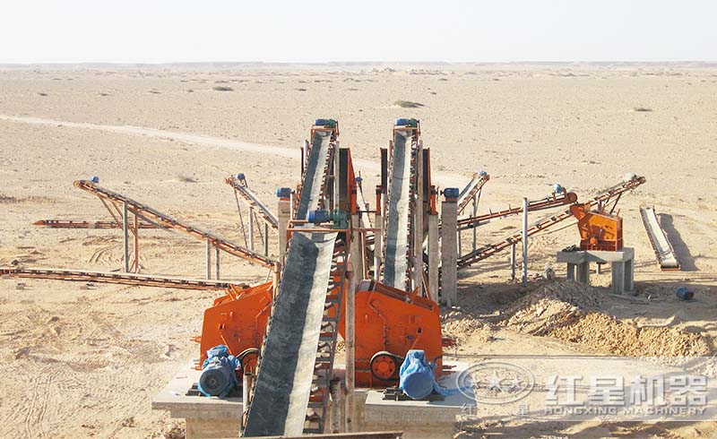 紅星用戶反擊式破碎機(jī)碎石現(xiàn)場(chǎng)